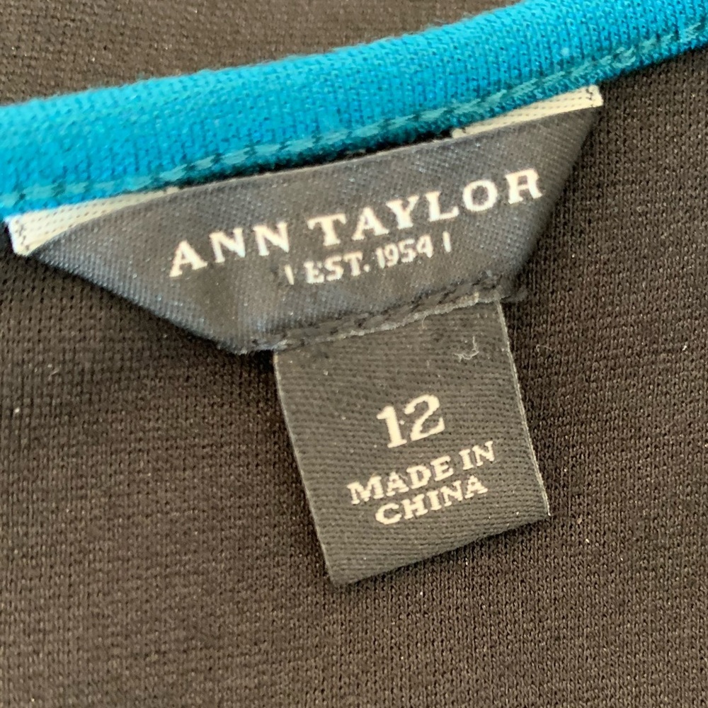 Ann Taylor sleeveless mini dress black/white/green - Picture 13 of 15